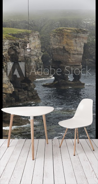 Picture of Scottish landscape in Orkney Yesnaby cliffs Scotland